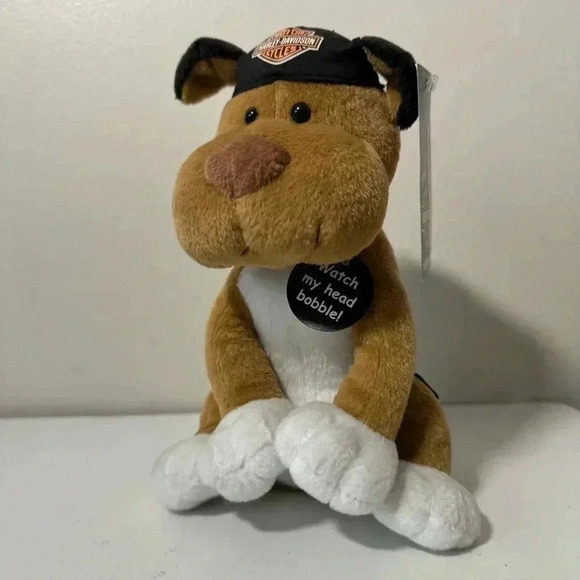 NWT HARLEY DAVIDSON DOG PLUSH  BOBBLE HEAD 9” Y2K - Picture 4 of 5